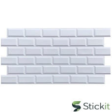 Декоративна ПВХ панель 960х480х4  Біла клінкерна цегла Stickit | 1431