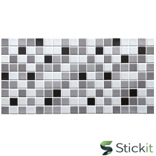 Декоративна ПВХ панель 960х480х4  Чорно-біла мозаїка Stickit | 1432