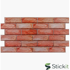 Декоративна ПВХ панель 960х480х4  Коричнево-рожева цегла Stickit | 1426