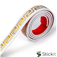 Молдинг 3000х50х6   Білий із золотом Stickit | 2688