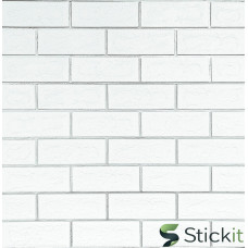 Панель стінова 700х700х4  Біла цегла зі сріблом Stickit | 1502