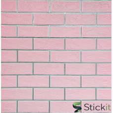 Панель стінова 700х700х5  Рожева цегла зі сріблом Stickit | 1501