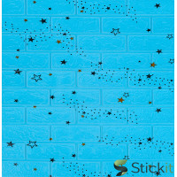 Самоклеюча 3Д панель 700х770х3  Блакитні зірки (321) Stickit | 1342