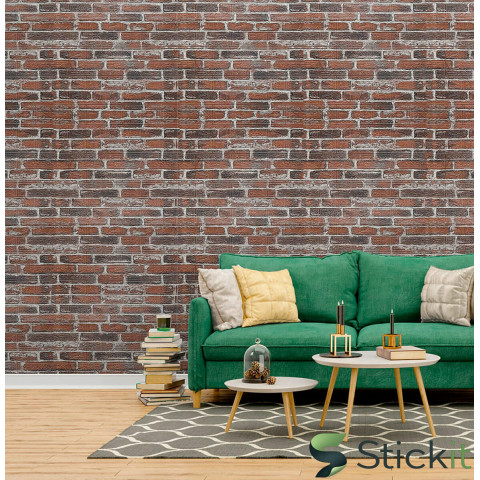 Самоклеюча 3Д панель 19600x700x3  Червона Катеринославська Цегла Stickit | 1333