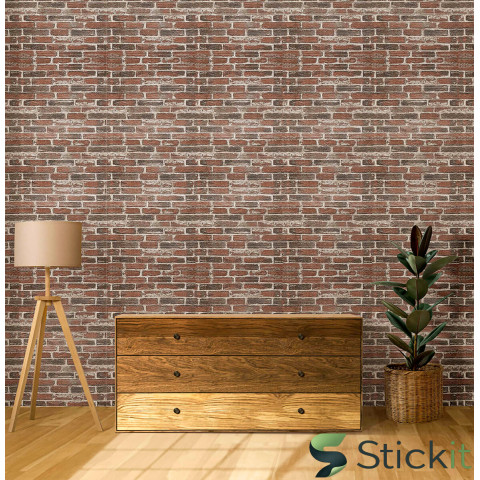 Самоклеюча 3Д панель 19600x700x3  Червона Катеринославська Цегла Stickit | 1333
