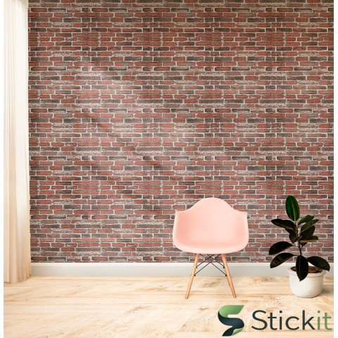 Самоклеюча 3Д панель 19600x700x3  Червона Катеринославська Цегла Stickit | 1333